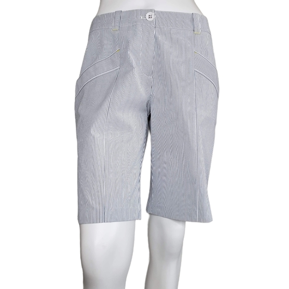 Nike Golf | Blue White Striped Dri-Fit Bermudas 8